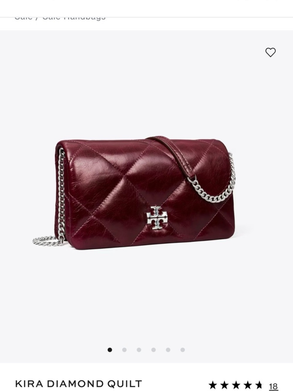 Tory Burch Quilted Leather Chain Crossbody in Burgundy Wine - Picture 2 of 6